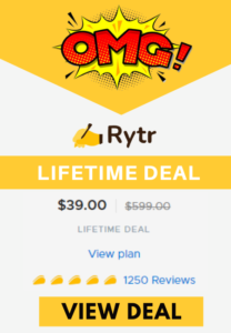 rytr lifetime deal appsumo
